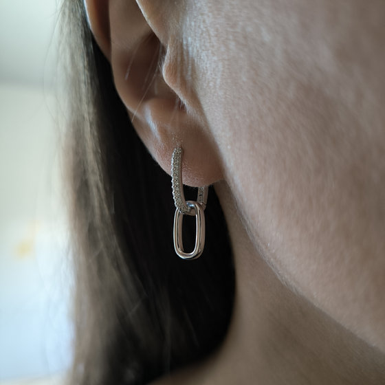 Срібні сережки з фіанітами