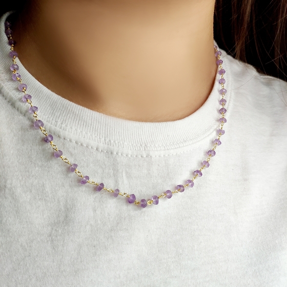 Срібне кольє з аметистом 10,05 карат