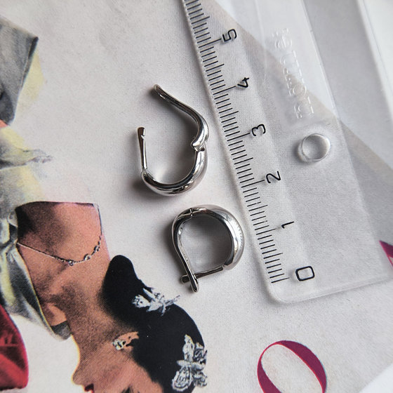 Silver earrings without stones