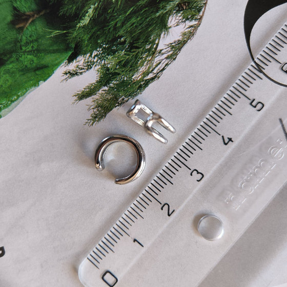 Silver earrings without stones