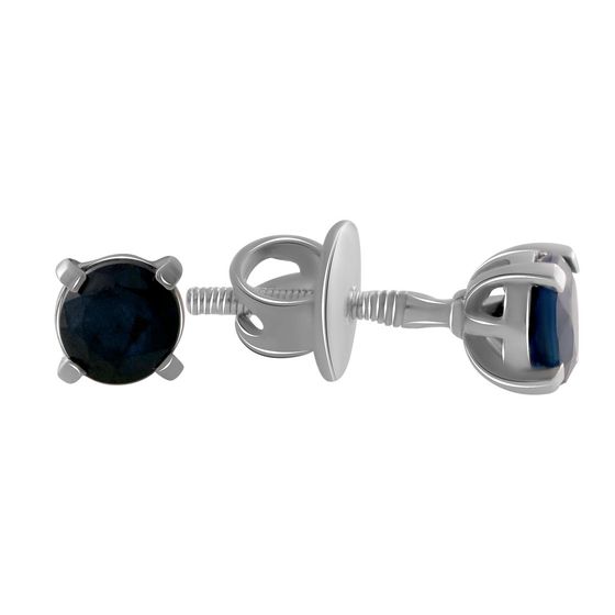 Серебряные серьги с сапфиром 1.36ct