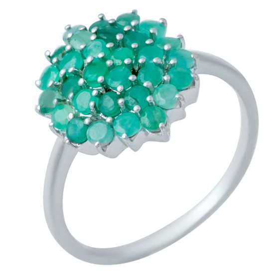 Silver ring with a 1.27-carat emerald