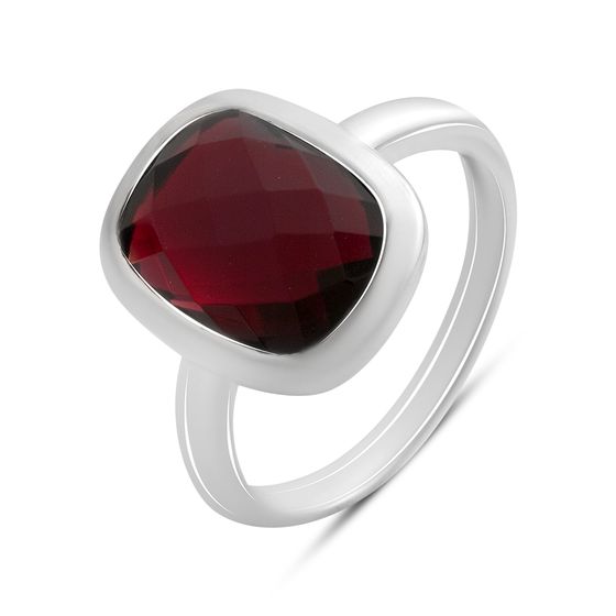 Silver ring with garnet nano