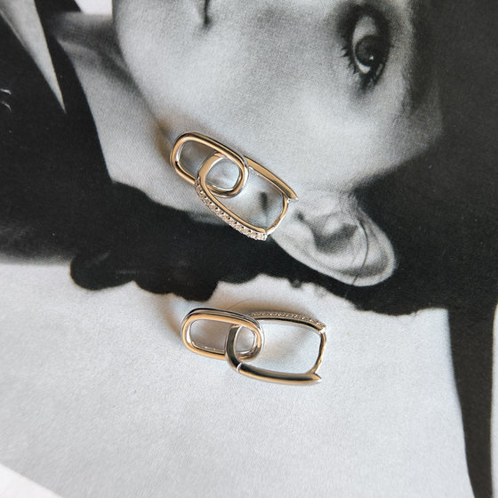 Silver earrings with Phianites