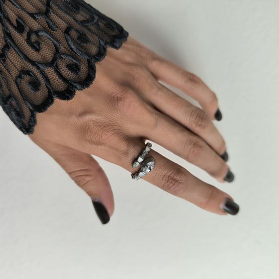 Silver ring with mother-of-pearl