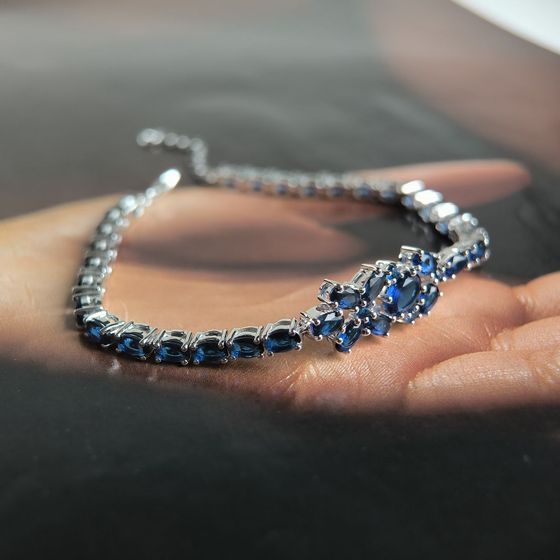 Срібний браслет із сапфіром nano 5.738ct