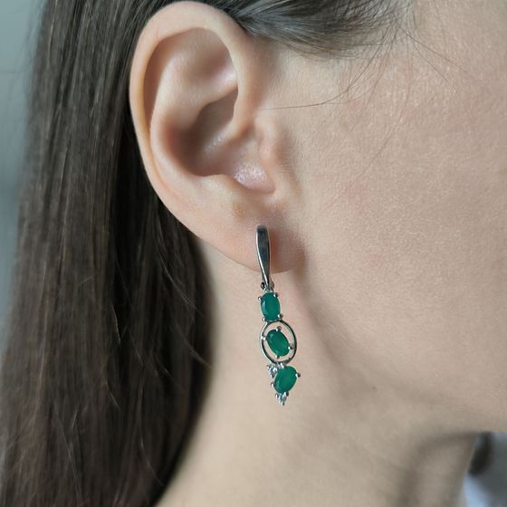 Срібні сережки з агатом 2.76ct