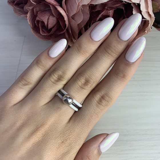 Silver ring with ceramics