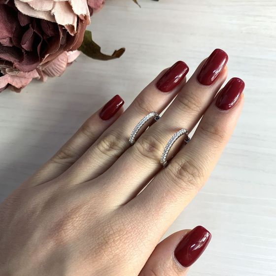 Срібні сережки з фіанітами