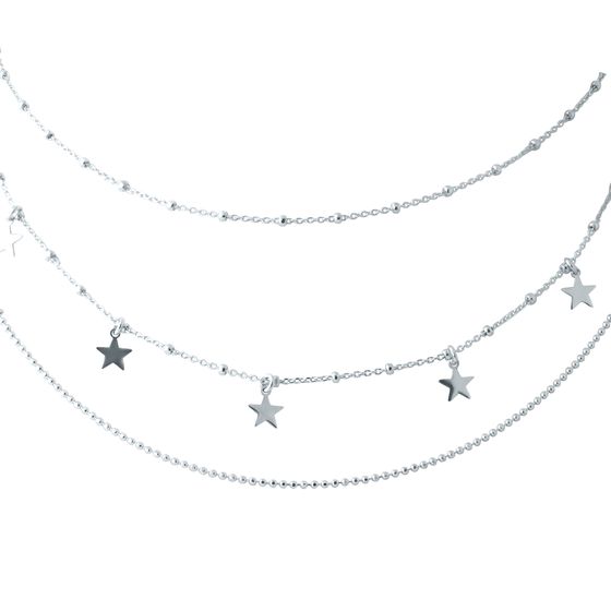 Silver necklace without stones