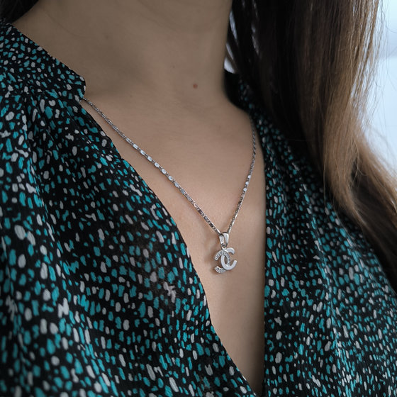 Silver pendant with cubic zirconia 0.12ct