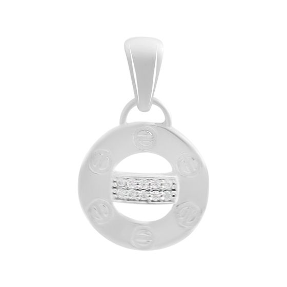 Срібна підвіска з фіанітами 0.1ct