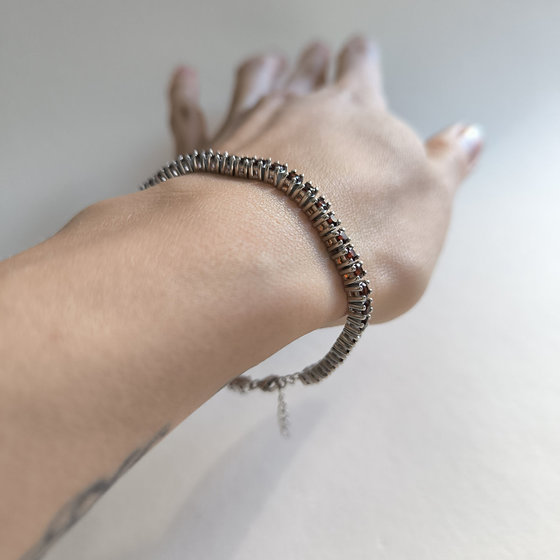 Срібний браслет з гранатом 6.418ct