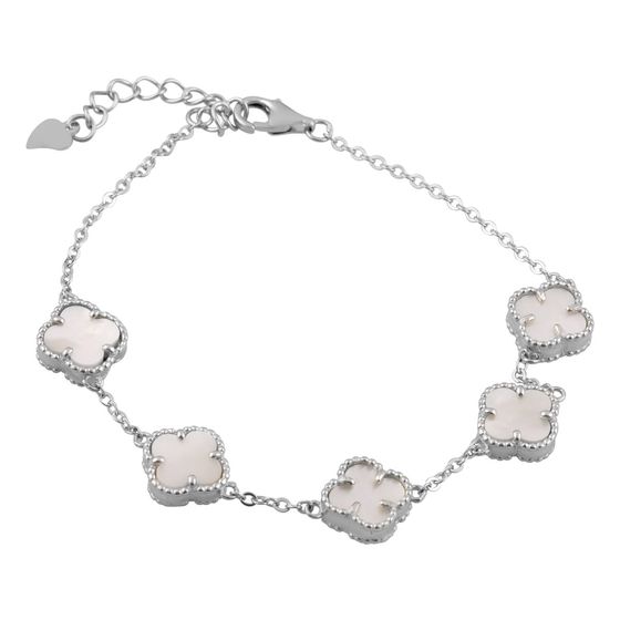 Silver bracelet with mother-of-pearl