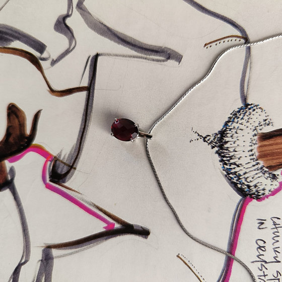 Silver pendant with nano garnet 2.188ct