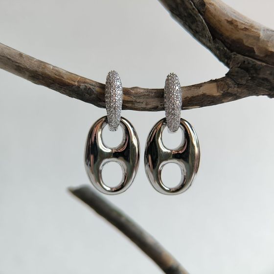 Срібні сережки з фіанітами