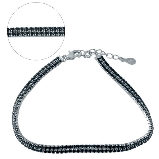 Silver bracelet with phianites