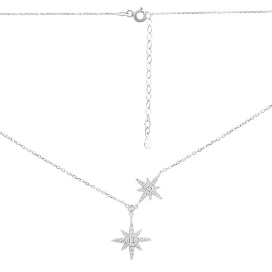 Silver necklace with cubic zirconia
