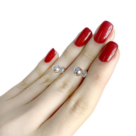 Silver earrings without stones
