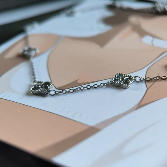 Silver necklace without stones