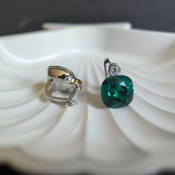 Срібні сережки з фіанітами