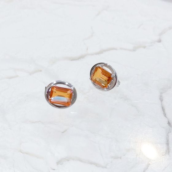 Silver earrings with gold quartz 6.95ct