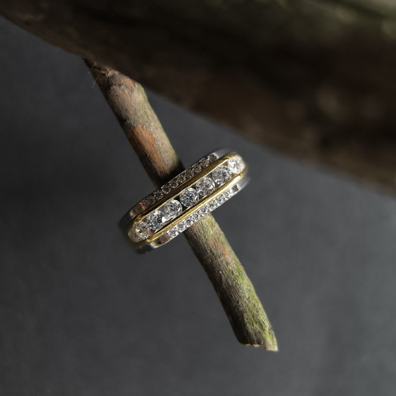 Silver ring with cubic zirconia