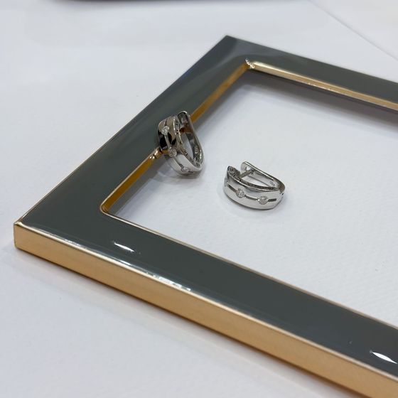 Срібні сережки з фіанітами