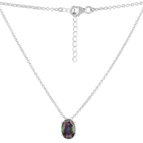 Срібне кольє з містик топазом 9.78ct