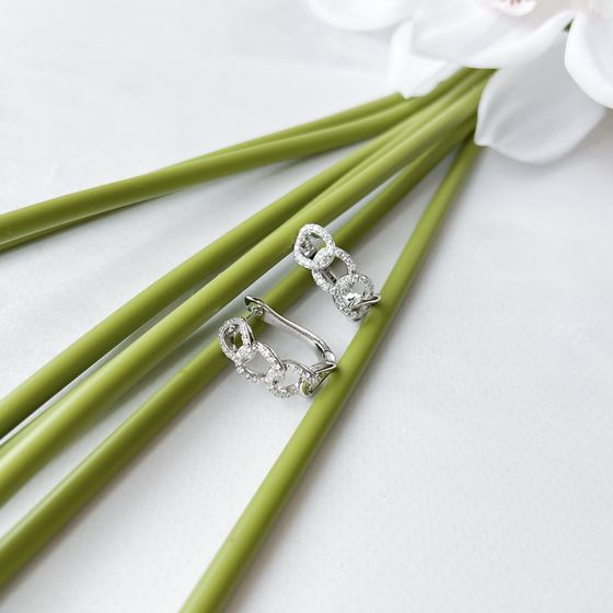 Срібні сережки з фіанітами