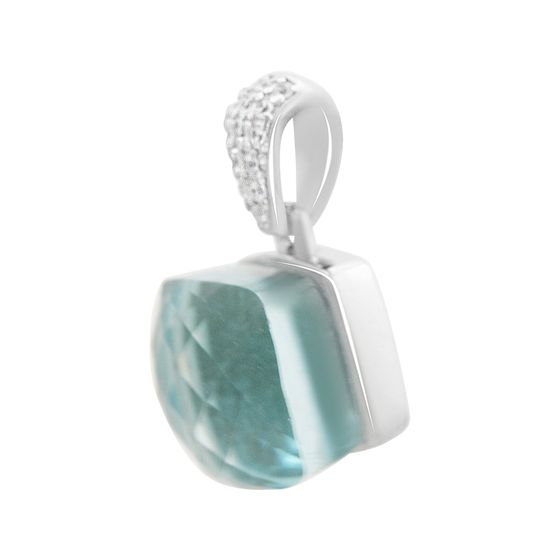 Silver pendant with phianites