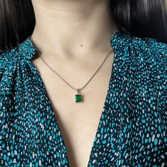 Срібна підвіска із смарагдом nano 1.383ct