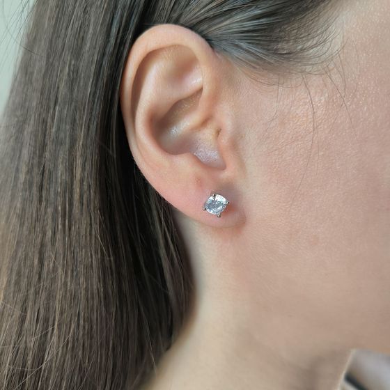 Срібні сережки з фіанітами