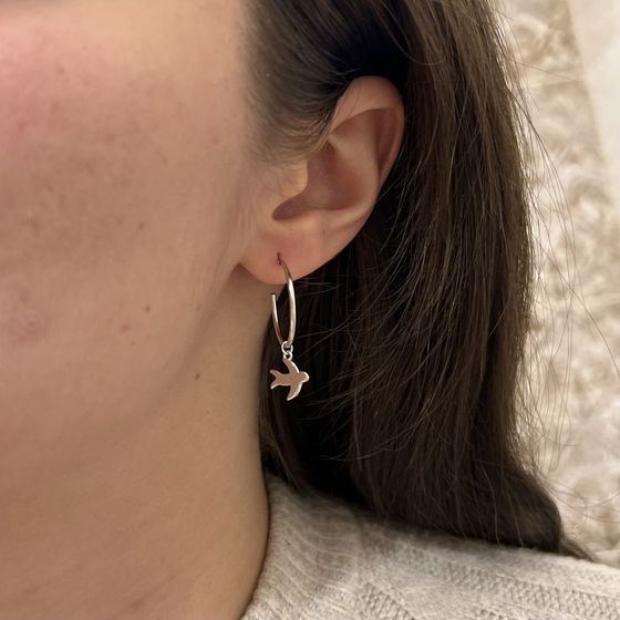 Silver earrings without stones