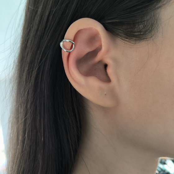 Silver earrings without stones