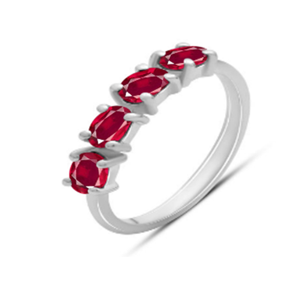 Silver ring with a ruby