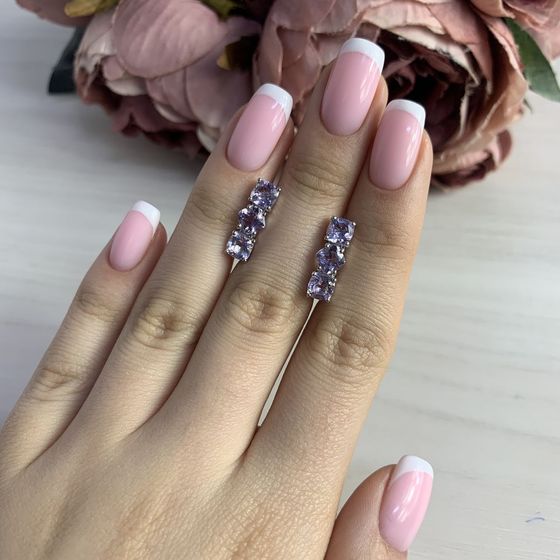 Серебряные серьги с аметистом 3.083ct