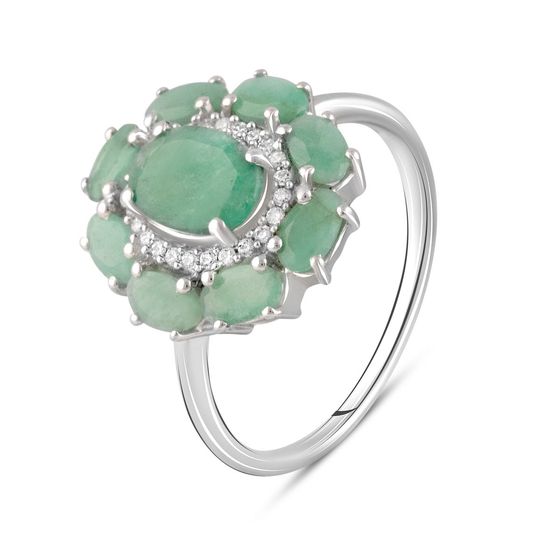 Срібна каблучка зі смарагдом 3,066 карата