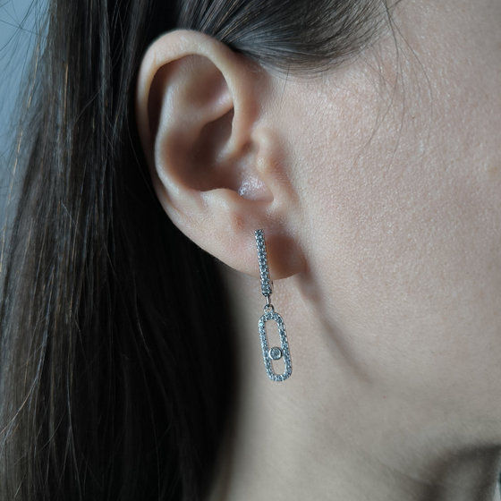 Срібні сережки з фіанітами