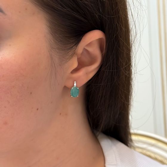 Срібні сережки зі смарагдом 4,808 карата