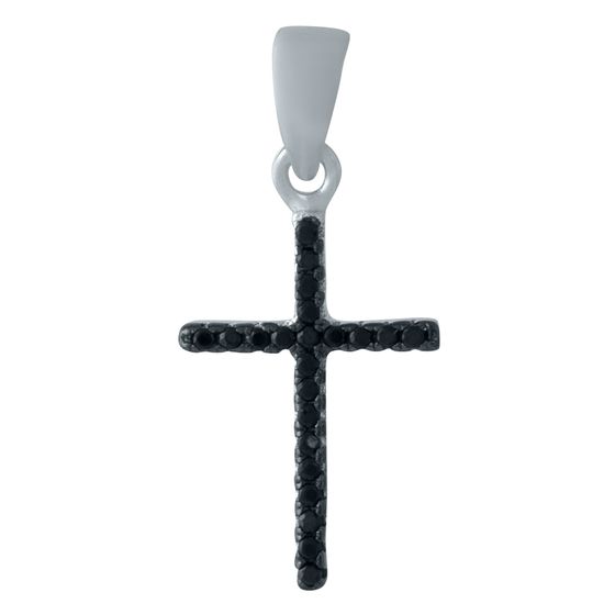 Срібний хрестик з фіанітами