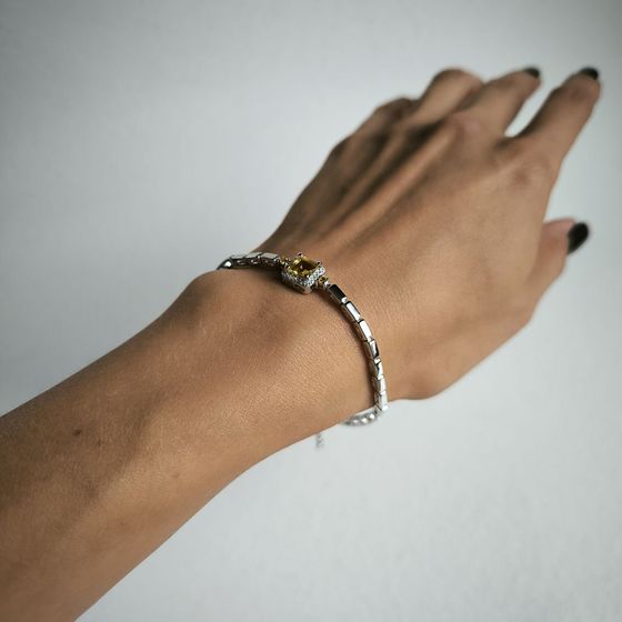 Срібний браслет із цитрином nano 7.51ct