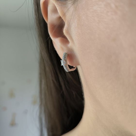 Срібні сережки з фіанітами