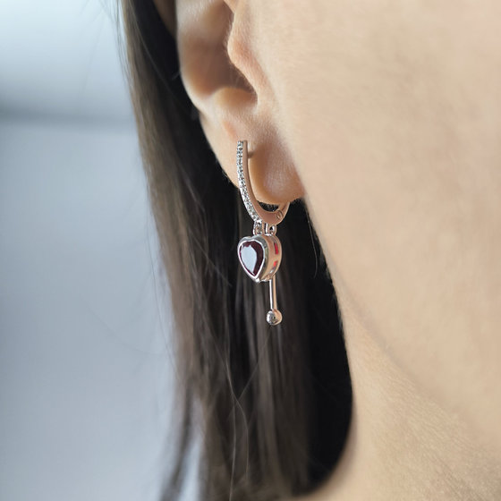 Silver earrings with nano garnet 1.61ct