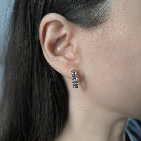 Silver earrings without stones