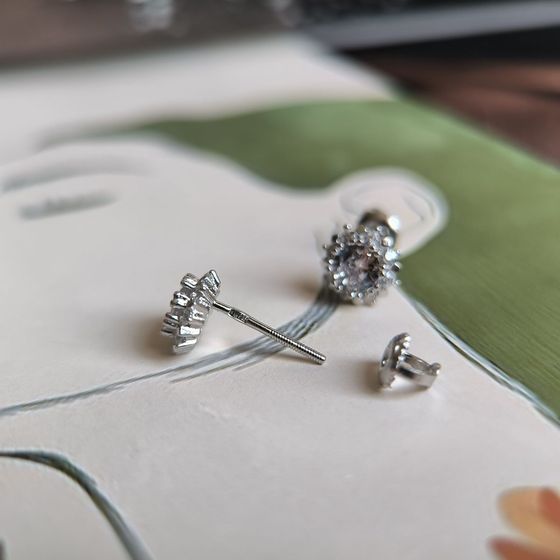 Срібні сережки з фіанітами