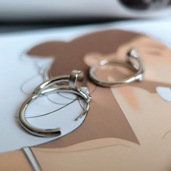 Silver Earrings with Fianites