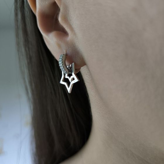 Срібні сережки з фіанітами