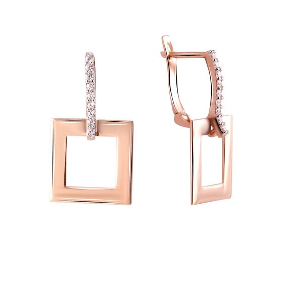 Золотые серьги с фианитами