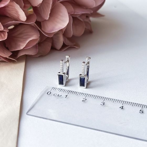 Серебряные серьги с сапфиром 1.075ct